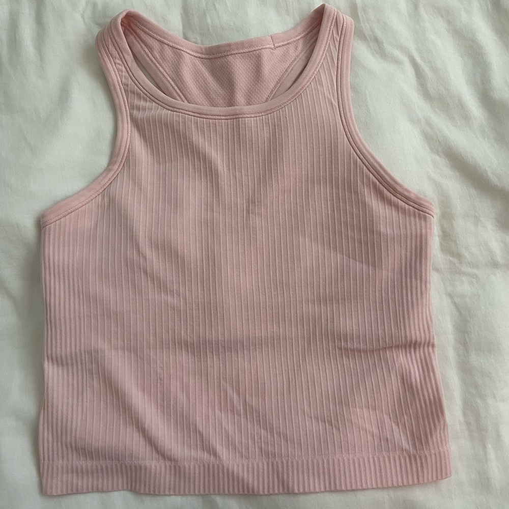 LULULEMON EBB TO STREET CROPPED RACERBACK TANK TOP PINK